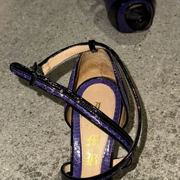 L.A.M.B by Gwen Stefani purple and black snake skin heels 
Great condition! - Picture 12 of 16